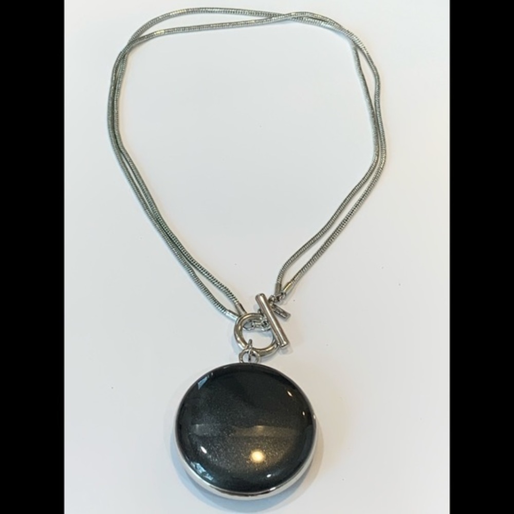Lane Bryant glass pendant toggle snake chain